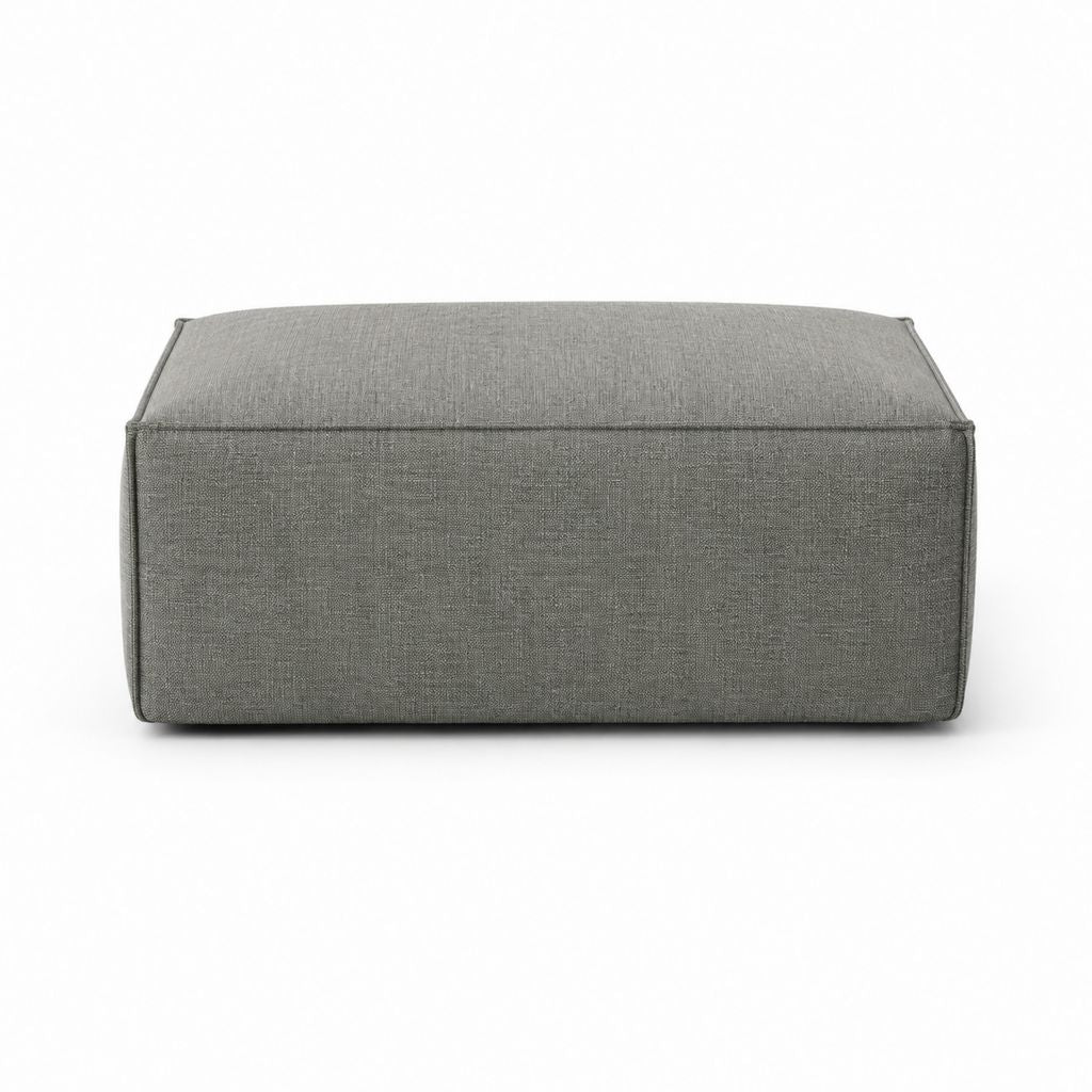 Fußhocker Grau mit Polyesterbezug Rechteckig 80 x 60 x 40 cm