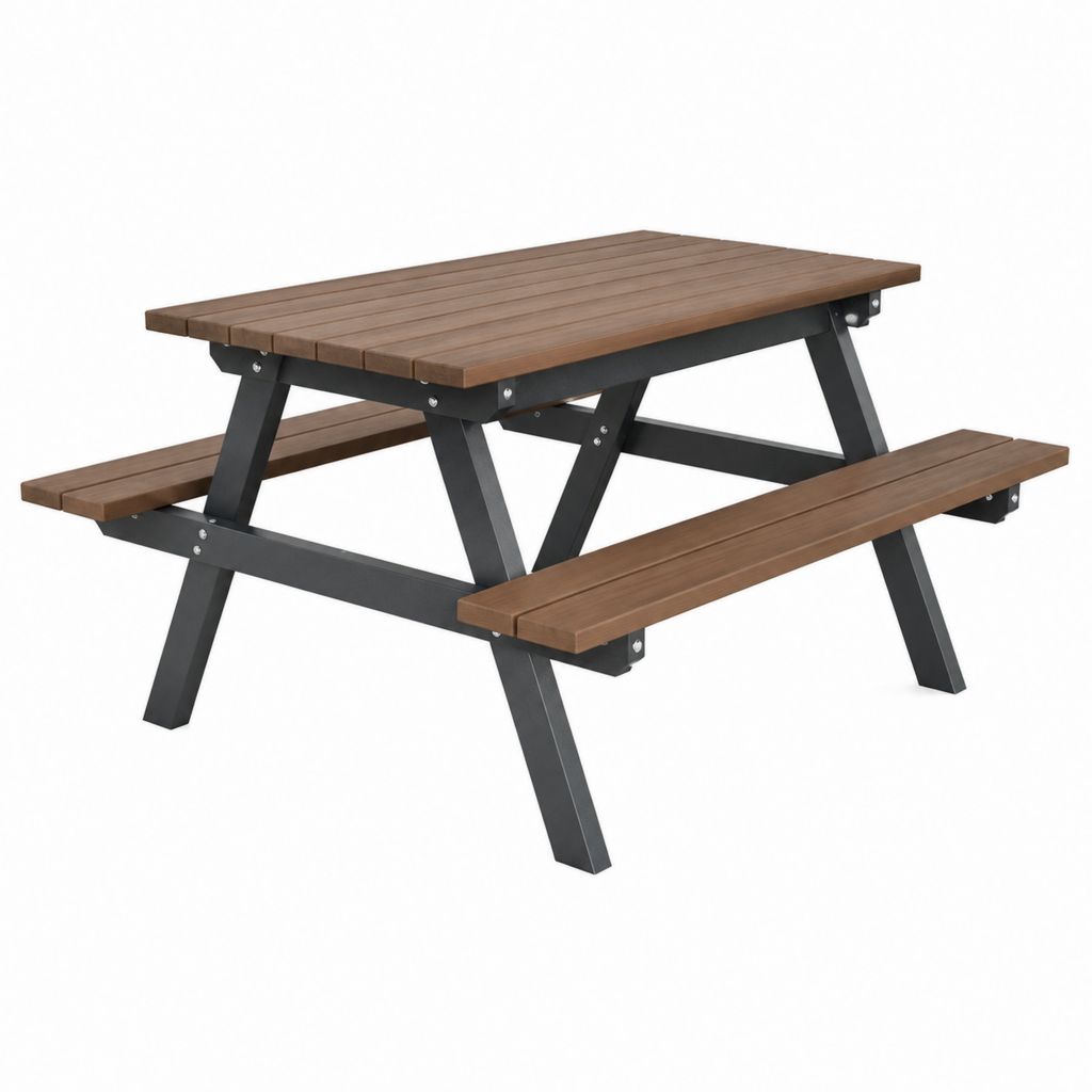 Picknicktisch-Set Braun WPC und Stahl rechteckig 180 x 150 x 72 cm