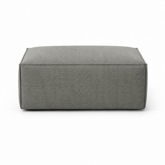 Fußhocker Grau mit Polyesterbezug Rechteckig 80 x 60 x 40 cm