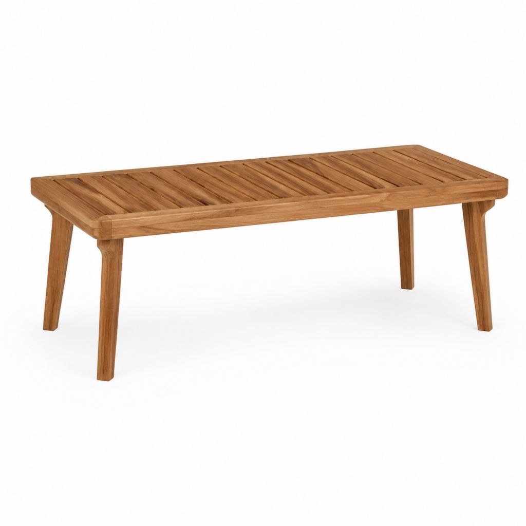 Gartentisch aus massivem Teakholz natur rechteckig 150 x 90 x 75 cm