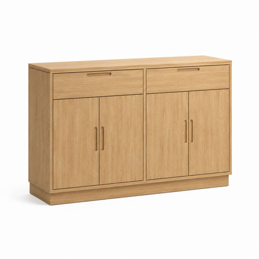 Sideboard mit Eichenfurnier rechteckig eichefarben 120 x 40 x 90 cm
